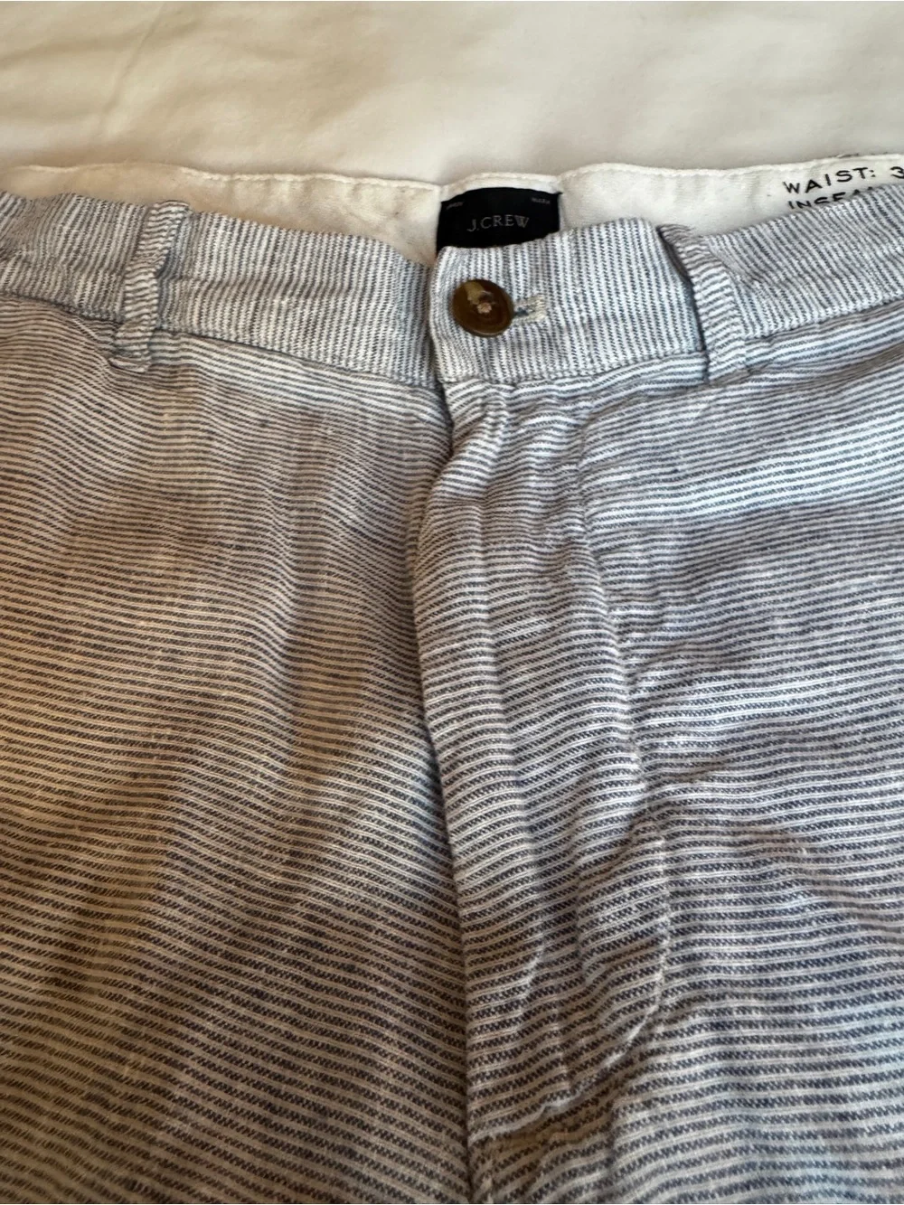 J. Crew Blue Striped shorts - 32” Waist, 7” Inseam